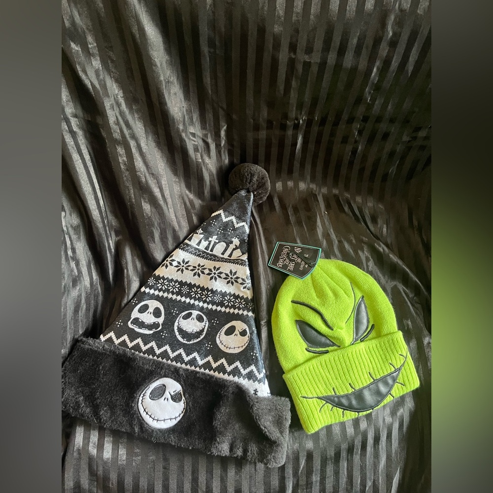 Disney Nightmare Before Christmas 2 set Christmas Hat and Beanie